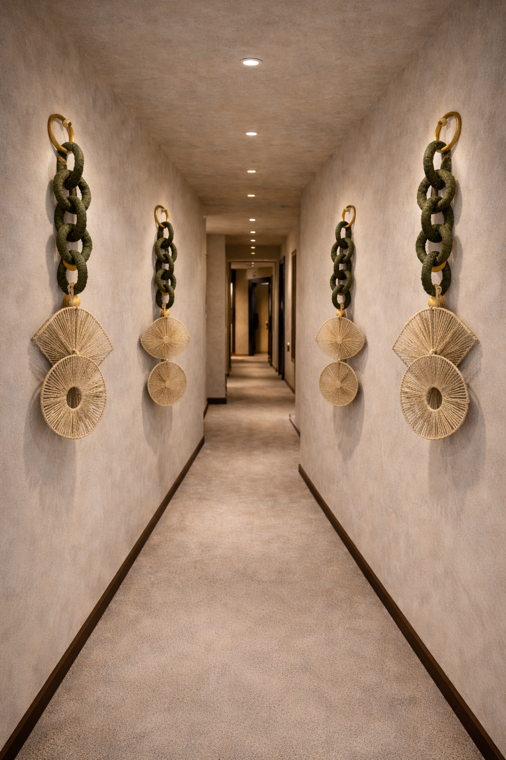 Cadenas escultóricas en corredor