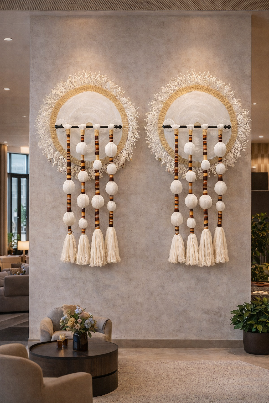 Borlas escultóricas de gran formato en lobby
